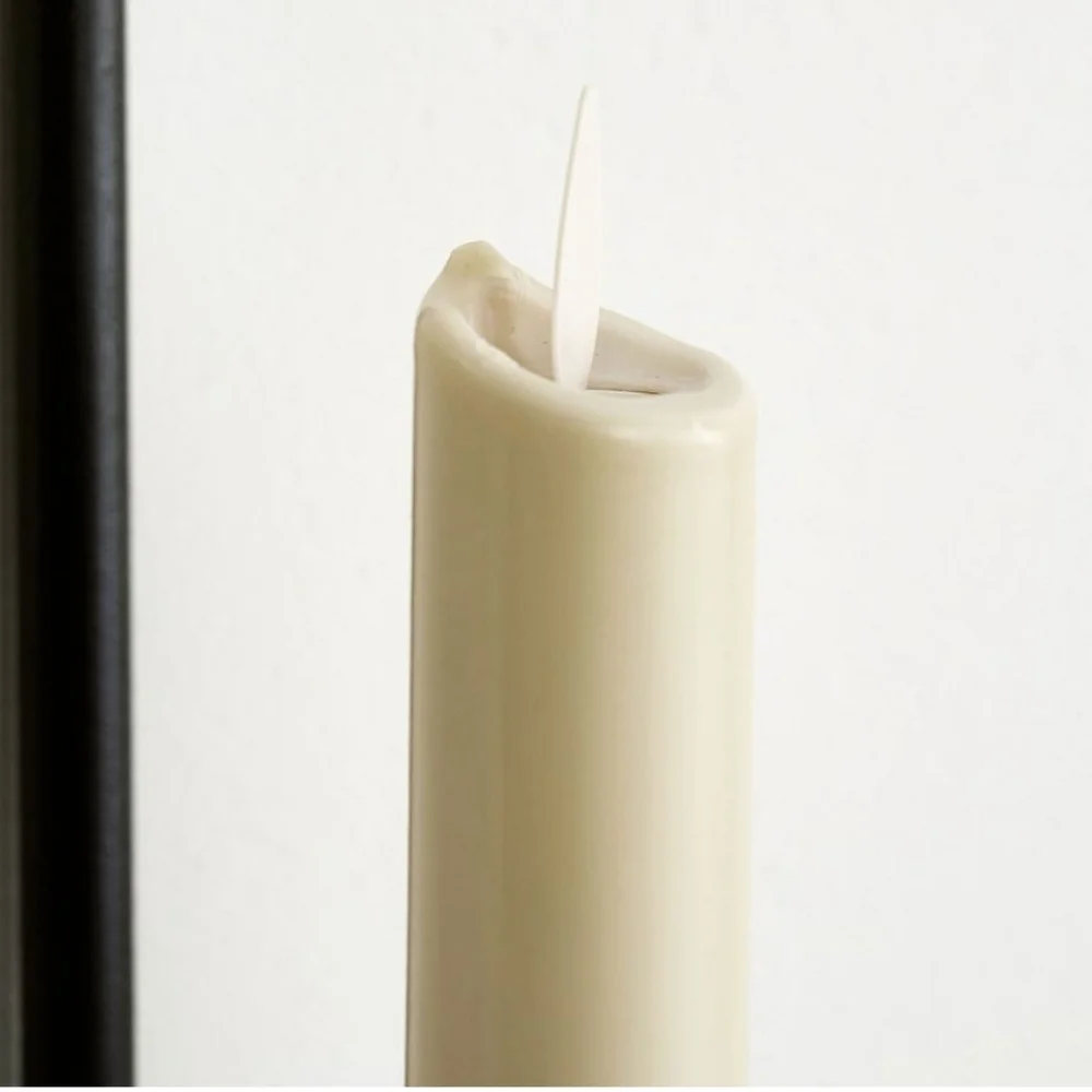 ♥️BUY 5 GET 3 FREE  Premium Flickering Flameless Wax Taper Candle,$59, Natural